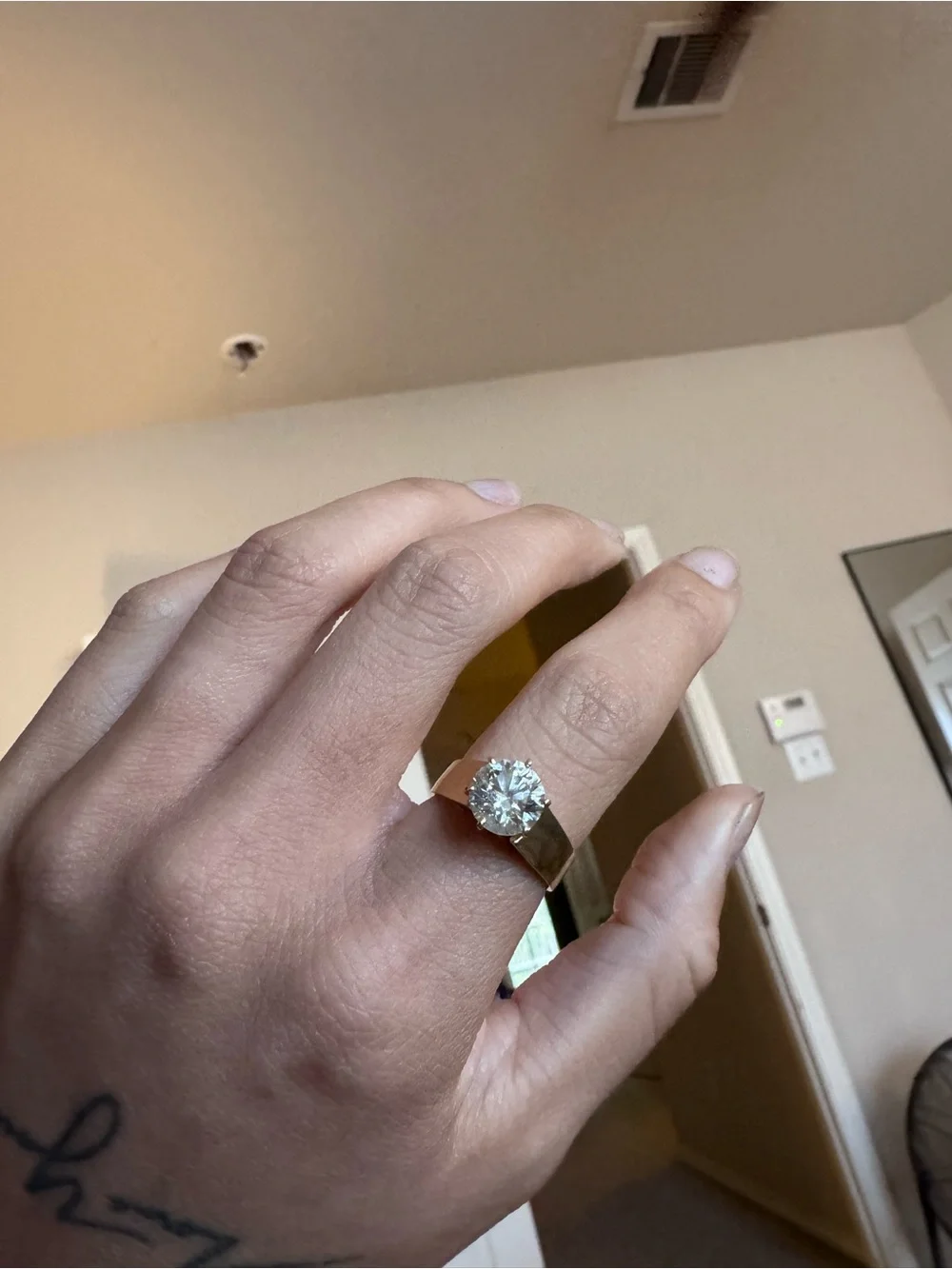 2.13 ct lab Diamond ring with paperwork. 14k gold ring. Size 6.5